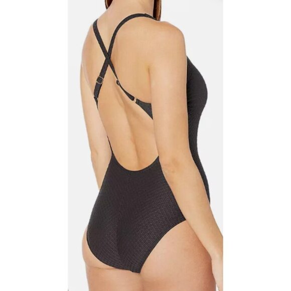 New Athena Tank One Piece Swimsuit Womens 12 Black Bathing Suit Plus - Picture 2 of 12